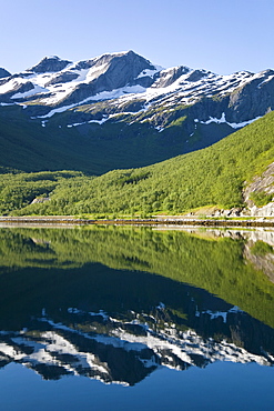 Stetind rises 1391 meters from sea level and was voted to be Norway's most beautiful mountain in 2005. It is deep within Tysfjorden, Norway.