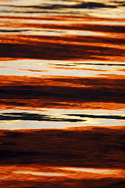 Sunset over the calm waters of the inside passage in Southeast Alaska, USA.