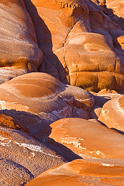 Sunset on the red rock picturesque formations at Los Gatos on the eastern or Gulf of California (Sea of Cortez) side of the Baja Peninsula, Baja California Sur, Mexico.