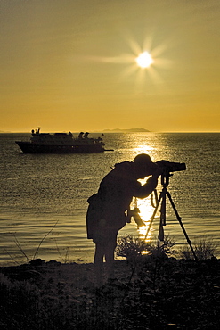 Sunrise from Isla San Esteban in the midriff region of the Gulf of California (Sea of Cortez), Baja California Norte, Mexico.