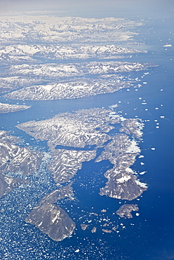 Aerial view of the East coast of Greenland