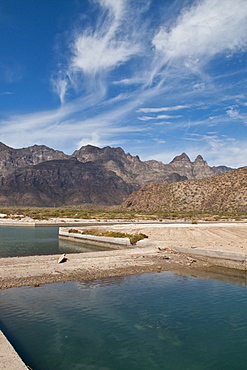 Views of the new (2009) marina still under construction at Puerto Escondido, Baja California Sur, Mexico.