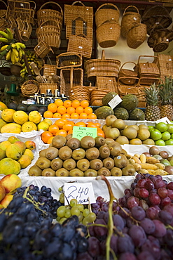 Views from an open air fruit market in Funchal, Madeira, Portugal