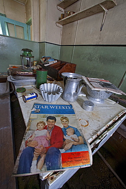 Inside the abandoned Antarctic research British Base "W" on Detaille Island, Lallemand Fjord, Loubet Coast, Antarctica