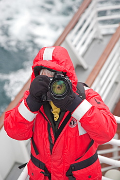 National Geographic photographer Sisse Brimberg from the Lindblad Expedition ship National Geographic Explorer in Antarctica