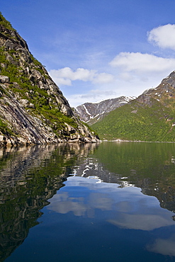 Views from the fjord Melfjorden in Nordland in northern Norway.