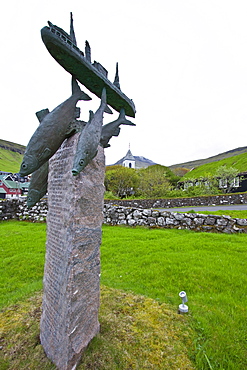 Views of the town of Kvivik on Streymoy in the Faroe Islands