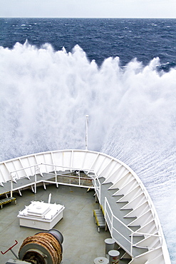 The Lindblad Expedition Ship National Geographic Explorer operating in heavy seas near South Georgia in the austral summer months