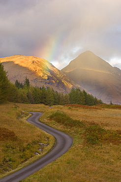 Winding mountain road, Glen Etive, Argyll, Scotland