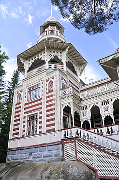 Rauhalinna Villa, built in 1900 in Oriental Russian style, Lehtiniemi village, near Savonlinna, Finland, Scandinavia, Europe